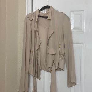Zara tan large bomber jacket